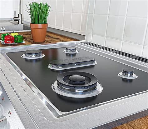gas stove burner covers nearby